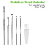 MAPPERZ Ear cleaning tool / ear wax cleaner / earwax cleaning tools / ear cleaning kit / 6 Piece Ear Cleaner Tool / Stainless Steel Ear Curette Safety Cleaner with Brush and Storage Box/ Earwax Removal Kit - Set of 6 - Image 3