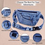 ZAINTO® Premium Denim Fanny Pack | Upcycled Waist Bag for Men & Women | Adjustable Slim Chest Bag | Eco-Friendly Lightweight Jeans Waist Pouch (Style 1) - Image 5