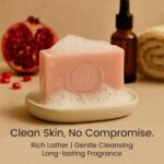 Naija Organics Pomegranate and Lime Natural Bath Soap | Glow Boosting, Anti-Oxidant Rich, Chemical-Free Body Soap Bar | Handmade Soap | ECOCERT Certified | for Men & Women, All Skin Types - 100g - Image 4