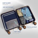 Safari Thorium Royale 8 Wheels 55cm Cabin Trolley Bag Hard Case Carry-on Polycarbonate Luggage, TSA Lock, Wet Pouch Organized Interior, Suitcase for Travel, Trolley Bags for Travel, Vanilla Tan - Image 5