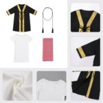 Newborn Baby Boy Muslim Abaya Sets Outfits Black Gold Kaftan White T Shirt Red Turban Arabic Dubai Outfits - Image 4