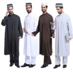 XGOPTS Men's Muslim Prayer Kufi Hat Islamic Prayer Beanie Skull Cap with Embroidery Arab Turkish Headwear Kofi Round Eid Cap - Image 4