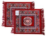 Kuber Industries 2 Pieces Velvet Prayer Mat/Aasan/Pooja Mat/Meditation Mat/Multipurpose Velvet Rectangular Rug Mat 2 Ft X 2 Ft (Maroon) Ctktc33909 - Image 5