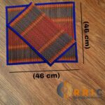 Floor Mats 18x18 Inches Natural Fiber/River Grass/Madurkathi Handcrafted Pooja Floor Mats/Sitting Mat/Meditation Prayer Mat/Chatai/Aasan (Blue, Set of 2) - Image 3