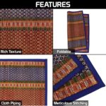 Floor Mats 18x18 Inches Natural Fiber/River Grass/Madurkathi Handcrafted Pooja Floor Mats/Sitting Mat/Meditation Prayer Mat/Chatai/Aasan (Blue, Set of 2) - Image 7