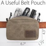 diodrio Belt Pouch for Men Women YKK Zippers EDC Pouch, Belt Bag Waist Pack for Traveling, Hiking, Outdoors, Water Resistant, Heavy Duty Waxed Canvas, Olive - Image 3