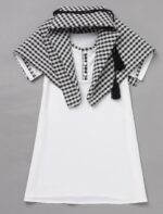 IDOPIP Muslim Baby Boys Ramadan Eid Outfit Kaftan Thobe Arabic Islamic Abaya Dubai Robe Prayer Clothes with Head Scarf + Rope - Image 3