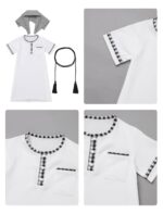 IDOPIP Muslim Baby Boys Ramadan Eid Outfit Kaftan Thobe Arabic Islamic Abaya Dubai Robe Prayer Clothes with Head Scarf + Rope - Image 6