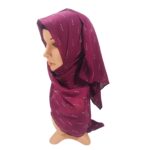 Woman Chiffon Hijab Scarf Embellished With Silver Rhinestone Design Fancy Stole Casual Modest Wear - Image 3