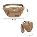 NFI essentials Waist Bag for Men & Women Multipurpose Large Fanny Pack for Hiking Travel Camping Running Sports Outdoors Canvas Belt Bag with Adjustable Strap - Image 5