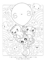 Cute Kawaii Color by Number (Dover Kids Coloring Books) - Image 5