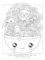 Cute Kawaii Color by Number (Dover Kids Coloring Books) - Image 7