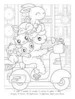 Cute Kawaii Color by Number (Dover Kids Coloring Books) - Image 8