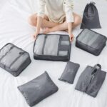 7 Set Packing Cubes Luggage Organizers With Travel Suitcases Accessories Bag, Toiletry Bag & Shoes Bag And Clothes Cosmetics Pouch (Grey) - Image 4