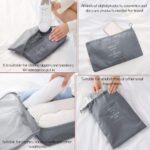 7 Set Packing Cubes Luggage Organizers With Travel Suitcases Accessories Bag, Toiletry Bag & Shoes Bag And Clothes Cosmetics Pouch (Grey) - Image 5