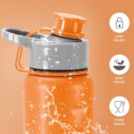 MILTON Gripper 750 Stainless Steel Water Bottle 750 ml, Single Walled, ISI Certified I Leak Proof Lid, Rust Proof I for School, Office, Gym I Orange - Image 3