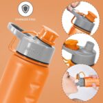 MILTON Gripper 750 Stainless Steel Water Bottle 750 ml, Single Walled, ISI Certified I Leak Proof Lid, Rust Proof I for School, Office, Gym I Orange - Image 5