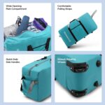 Harissons Polyester 27 Cms 97 litres Holdall Foldable Travel Duffel Bag for Men & Women | 2 Wheels Cabin Luggage with Water Resistance & Shoulder Straps (Blue) - Image 4