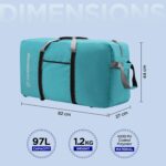 Harissons Polyester 27 Cms 97 litres Holdall Foldable Travel Duffel Bag for Men & Women | 2 Wheels Cabin Luggage with Water Resistance & Shoulder Straps (Blue) - Image 8