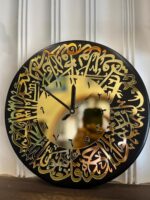 Islamic Wall Clock | Elegant 12mm MDF with Golden Mirror Acrylic & Black Deco Finish | Stylish Round Wall Timepiece for Home, Office, Living Room, Bedroom, Classic Modern Design - Image 3
