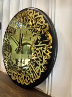 Islamic Wall Clock | Elegant 12mm MDF with Golden Mirror Acrylic & Black Deco Finish | Stylish Round Wall Timepiece for Home, Office, Living Room, Bedroom, Classic Modern Design - Image 4