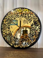 Islamic Wall Clock | Elegant 12mm MDF with Golden Mirror Acrylic & Black Deco Finish | Stylish Round Wall Timepiece for Home, Office, Living Room, Bedroom, Classic Modern Design - Image 5