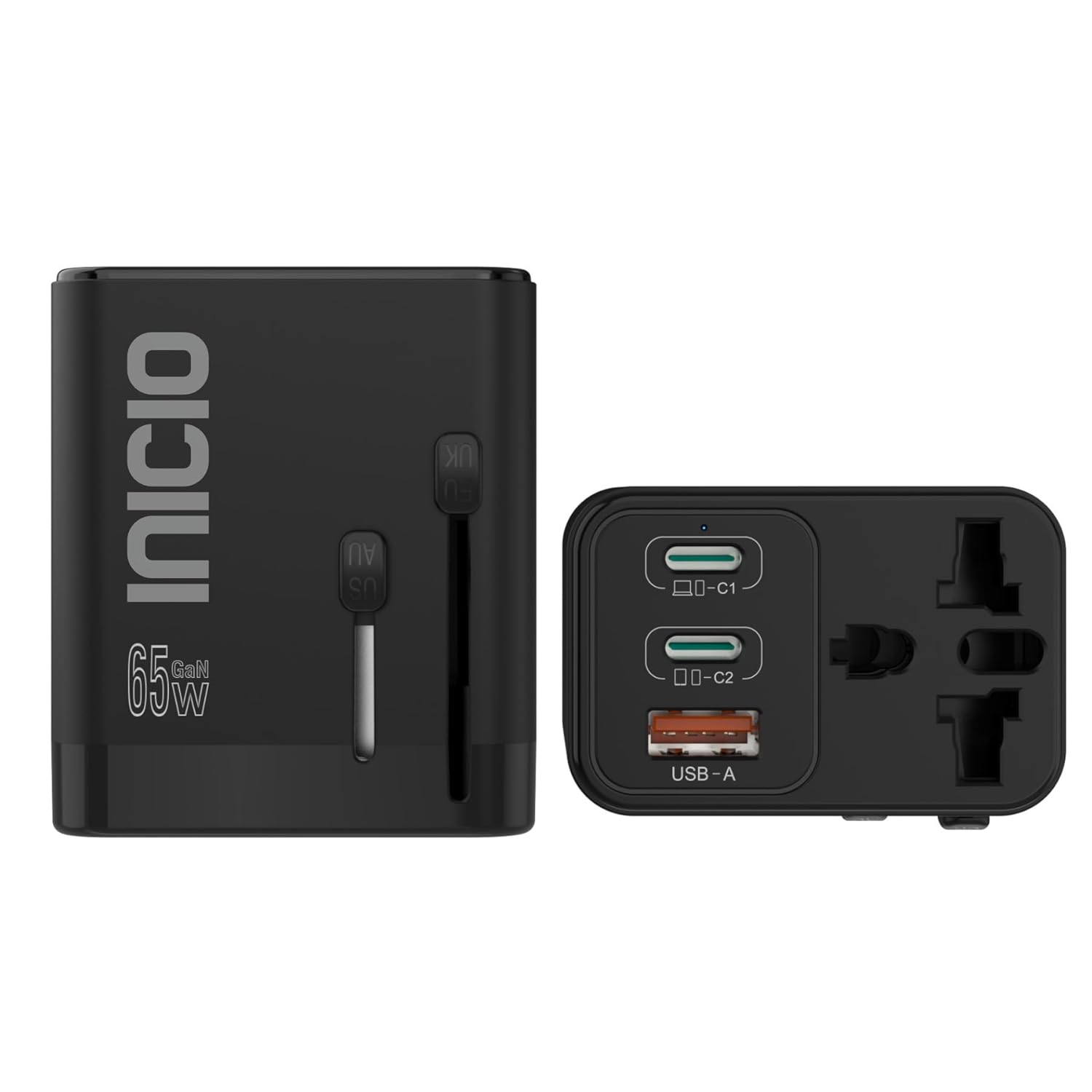 INICIO 65W Universal Travel Charger, 2*Type C 1*USB 1*AC Socket, Works Worldwide EU,UK,USA,AUS International Plug Adapter for MacBook Pro Air iPhone 16 15 14 iPad Galaxy S25 S24 Ultra Android etc - Image 10