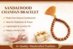 Natural White Sandalwood Bracelet (Safed Chandan) – 27+1 Beads 10mm, Prayer Mala for Meditation & Spiritual Use - Image 3