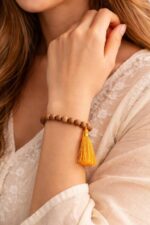 Natural White Sandalwood Bracelet (Safed Chandan) – 27+1 Beads 10mm, Prayer Mala for Meditation & Spiritual Use - Image 5