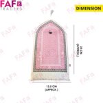 FAF Girl & Boy Velvet Prayer Mat | Children janamaz Prayer Rug for Kids (Upto 3 Years) | Soft Thick Namaz Mat, Portable Travel Janemaaz | Mussalla for Home, Mosque & Ramzan, Hajj and Umrah (Pink) - Image 3