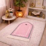 FAF Girl & Boy Velvet Prayer Mat | Children janamaz Prayer Rug for Kids (Upto 3 Years) | Soft Thick Namaz Mat, Portable Travel Janemaaz | Mussalla for Home, Mosque & Ramzan, Hajj and Umrah (Pink) - Image 7