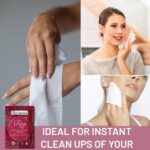 Rose Refreshing Wet Wipes for Face & Hand – Individually Wrapped | Soft Facial Wipes for Men & Women | Wet Wipes for Face Cleaning & Daily Use | Wipes (50 Count) - Image 7