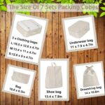 7 in 1 Foldable and Lightweight Packing Cubes for Suitcase Travel Luggage Organizers For Clothes Cosmetics Makeup Shoes Underwear Packing Bags (Beige) - Image 3