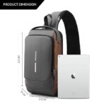 Waterproof Anti-theft Crossbody Bag With Password Zipper Lock & USB Charging Port, Men's Shoulder Chest Daypack Bag Travel Hiking Sling Backpack chest bag - Image 4