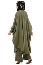 Modest Co-Ord Set for Women - Loose Fit Front Open Free Size Kaftan Top with Trouser - Image 3