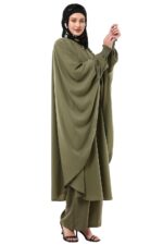 Modest Co-Ord Set for Women - Loose Fit Front Open Free Size Kaftan Top with Trouser - Image 4