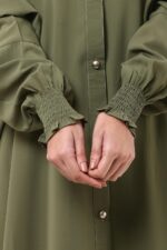 Modest Co-Ord Set for Women - Loose Fit Front Open Free Size Kaftan Top with Trouser - Image 6