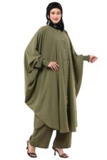 Modest Co-Ord Set for Women - Loose Fit Front Open Free Size Kaftan Top with Trouser - Image 9