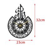 Modern Muslim Wall Clock Islamic Eid Al-Fitr for Home Kitchen Black - Image 3