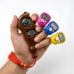 Digital Tally Counter & Wooden Mantra Jaap Machine Combo | 1 Handheld Clicker with Compass + 3 Finger Ring Counters (Transparent Straps) for Tasbih, Pooja, Meditation & General Counting - Image 4