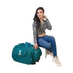 M MEDLER Derben Nylon 55 Litres Waterproof Strolley Duffle Bag- 2 Wheels - Luggage Bag (Turquoise), Inline_Skate_Wheel - Image 7