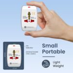 Portronics Juicemate Go Universal Travel Adapter with 6A AC Socket Output,Universal AC Socket, All in One International Travel Fast Charging Adapter,Suitable for 180+ Countries US,UK,EU,AUS,Etc - Image 3
