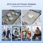 Portronics Juicemate Go Universal Travel Adapter with 6A AC Socket Output,Universal AC Socket, All in One International Travel Fast Charging Adapter,Suitable for 180+ Countries US,UK,EU,AUS,Etc - Image 4