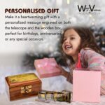 Personalized Brass Telescope with Wooden Box - 5 Inch, 5X Zoom | Free Customizable with Personal Message & Attached Chain for Enhanced Grip | Personalized Gift | Inspiration Quotes - Image 5