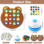 Kidology Geometric Shape and Color Matching Puzzle Board Game with Bell for Kids 3+ Years | Sensory Educational, Fun and Learning Toy for Children | Ideal for Gifting, Multicolor - Image 3