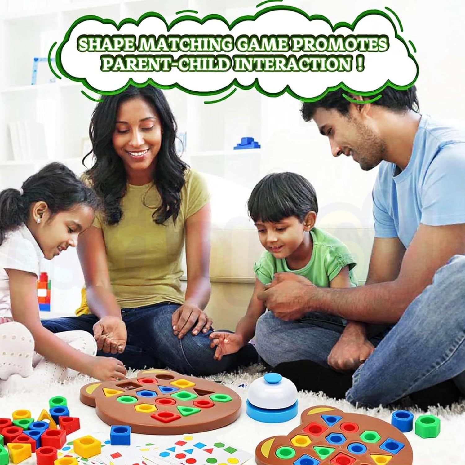 Kidology Geometric Shape and Color Matching Puzzle Board Game with Bell for Kids 3+ Years | Sensory Educational, Fun and Learning Toy for Children | Ideal for Gifting, Multicolor - Image 5