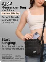 Supervek Mobile Sling Bag for Women | 9 Inch Black Shoulder bag | Sling Bag for Men | One Side Hand Cross Body Bags | For Travel, Streetwear College or Office - Image 3