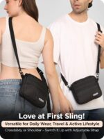 Supervek Mobile Sling Bag for Women | 9 Inch Black Shoulder bag | Sling Bag for Men | One Side Hand Cross Body Bags | For Travel, Streetwear College or Office - Image 4