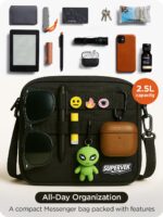 Supervek Mobile Sling Bag for Women | 9 Inch Black Shoulder bag | Sling Bag for Men | One Side Hand Cross Body Bags | For Travel, Streetwear College or Office - Image 5