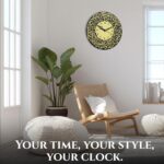 Islamic Wall Clock with Arabic Calligraphy – Modern Black & Gold Muslim Home Decor, Silent Quartz Round Wall Clock for Living Room, Mosque, Office - Image 6